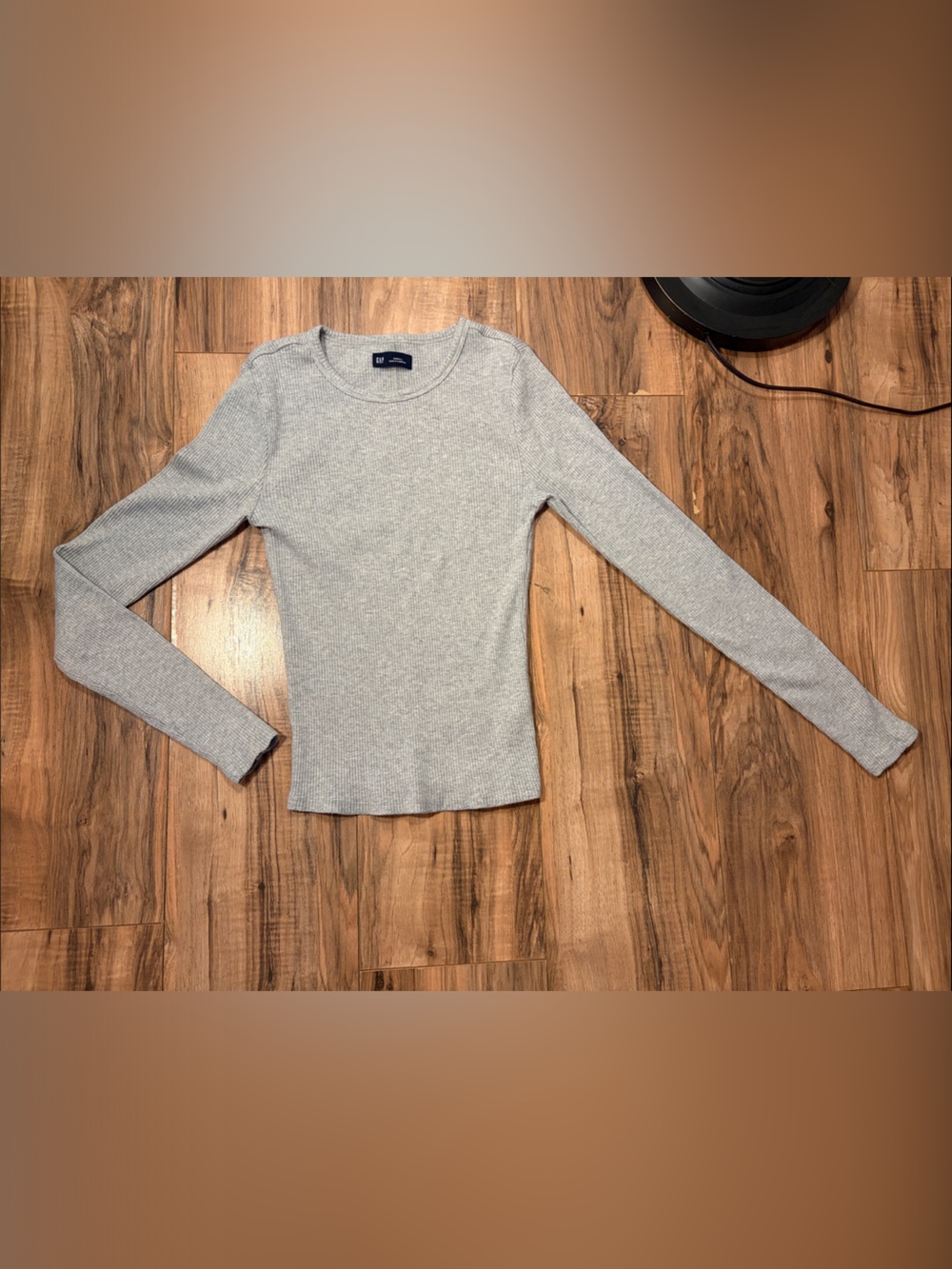 Gap - Light Gray Ribbed Long-Sleeve Women's Top